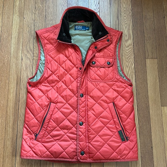 Polo RL Orange Quilted Hunting Vest Small - Picture 2 of 10
